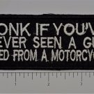Honk if you've never... Club Outlaw Biker Funny Motorcycle Iron On Small Patch