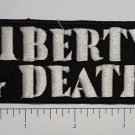 Liberty or Death Club Outlaw Biker Funny Motorcycle Iron On Small Patch