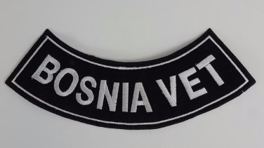 Bosnia Vet - Bottom Rocker Iron on Harley Military Club Back Patch