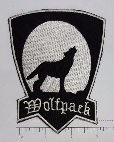 WOLFPACK Club Outlaw Biker Funny Motorcycle Iron On Small Patch