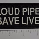 LOUD PIPES Save Lives Outlaw Biker Funny Motorcycle Iron On Small Patch