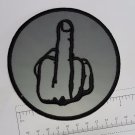 Middle Finger Outlaw Biker Funny Motorcycle Iron On Small Patch
