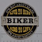 Its not about the Brand Club Outlaw Biker Funny Motorcycle Iron On Small Patch