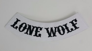 Lone Wolf - Bottom Rocker Iron on Harley Military Club Back Patch