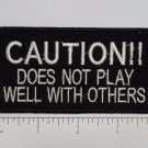 Does Not Play Well With Others Outlaw Biker Funny Motorcycle Iron On Small Patch