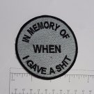 Memory when I gave....- Club Harley Biker Funny Motorcycle Iron On Small Patch