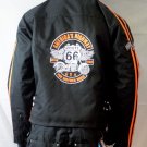 MOTORCYCLE WEATHER JACKET ORANGE ON BLACK CHEST SIZES 56