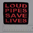 Loud Pipes save lives Club Harley Biker Funny Motorcycle Iron On Small Patch