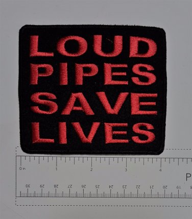 Loud Pipes save lives Club Harley Biker Funny Motorcycle Iron On Small Patch