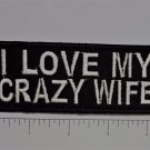 I Love my Crazy Wife Club Harley Biker Funny Motorcycle Iron On Small Patch