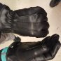 womens Black leather spring dress gloves thin liner and snap color black