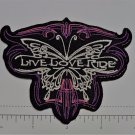 Live Love Ride Club Harley Biker Funny Motorcycle Iron On Small Patch