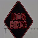 100% Biker Club Outlaw Biker Funny Motorcycle Iron On Small Patch