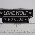 Lone Wolf No Club Outlaw Biker Funny Motorcycle Iron On Small Patch