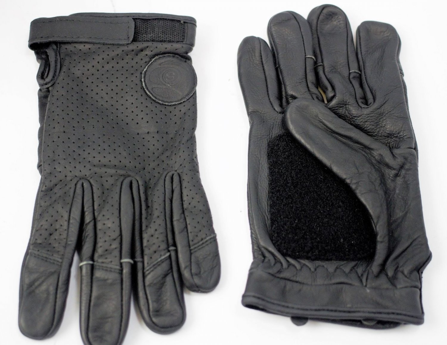 genuine leather motorcycle gloves with vibration control palm size med/l