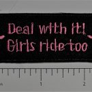 Girls Ride Too Outlaw Biker Funny Motorcycle Iron On Small Patch