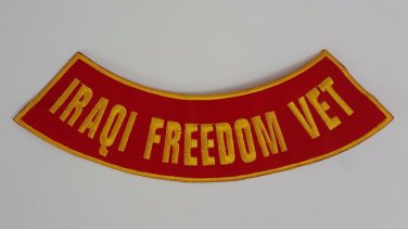 Iraqi Freedom Vet - Bottom Rocker Iron on Harley Military Club Back Patch