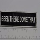 Been there done- Club Harley Biker Funny Motorcycle Iron On Small Patch