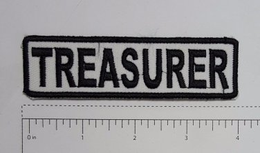 Treasurer Outlaw Biker Funny Motorcycle Iron On Small Patch