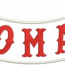 NOMAD White Red Iron on Bottom Rocker Patch for Biker Vest Jacket