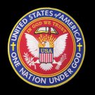 LARGE round United States of America Eagle patch ONE NATION UNDER GOD