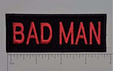 Bad Man Club Outlaw Biker Funny Motorcycle Iron On Small Patch