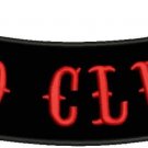 NO CLUB Red Black Iron on Bottom Rocker Patch for Biker Vest Jacket