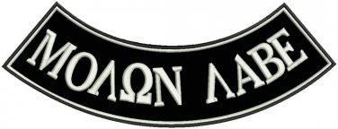 MO&Icirc;&raquo;&Icirc;&copy;N &Icirc;&raquo;&Icirc;�&Icirc;�&Icirc;� White Black Iron Sew on Bottom Rocker Tag Patch for Biker Vest Jacket