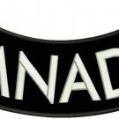 CANADA White Black Iron Sew on Bottom Rocker Tag Patch for Biker Vest Jacket