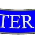 VETERAN Silver Blue Iron Sew on Bottom Rocker Tag Patch for Biker Vest Jacket