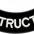 INSTRUCTOR Black White Iron Sew on Bottom Rocker Patch Tag for Biker Vest Jacket