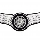 Motorcycle Biker Patch Winged Silver Wheel Back Center Patch