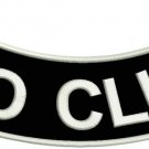 NO CLUB White Black Iron on Bottom Rocker Patch for Biker Vest Jacket RE18