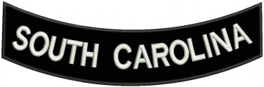 SOUTH CAROLINA White Black Iron Sew on Bottom Rocker Patch for Biker Vest Jacket