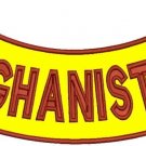 AFGHANISTAN Brown Gold Iron Sew on Bottom Rocker Tag Patch for Biker Vest Jacket