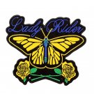 Butterfly and Roses Lady Rider Back Center Patch