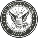 UNITED STATES NAVY Round Iron on Center Patch for Biker Vest Jacket