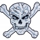 Reflective Skull Cross Bones / Jolly Rodger Back Center Patch