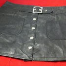 womans genuine leather skirt size medium button down front