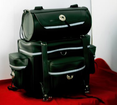 2 Piece T bag set Motorcycle sissy bar Bag Tbag for harley honda yamaha with ref