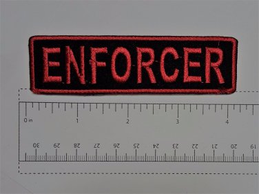 Enforcer Biker Funny Motorcycle Iron On Small Patch