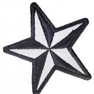 motorcycle patch reflective star black/grey