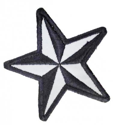 motorcycle patch reflective star black/grey