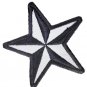 motorcycle patch reflective star black/grey