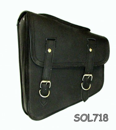 Motorcycle Solo Left Side Bag for Harley Softail Models Black