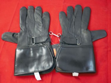 MOTORCYCLE LONG BLACK LEATHER GLOVES SIZE XS