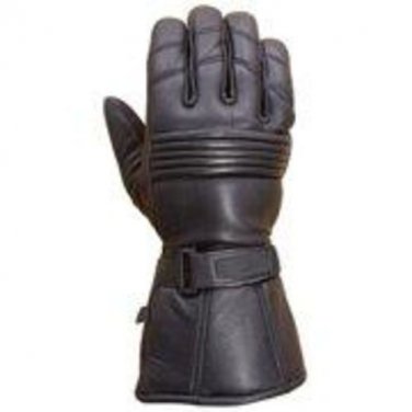 Gauntlet style Genuine leather motorcycle  gloves Black size S