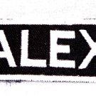 ALEX White on Black Iron on Name Tag Patch for Biker Vest NB197