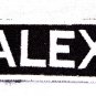 ALEX White on Black Iron on Name Tag Patch for Biker Vest NB197