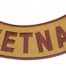 VIETNAM Brown on Gold with Boarder Bottom Rocker Iron on Patch for Biker Vest an